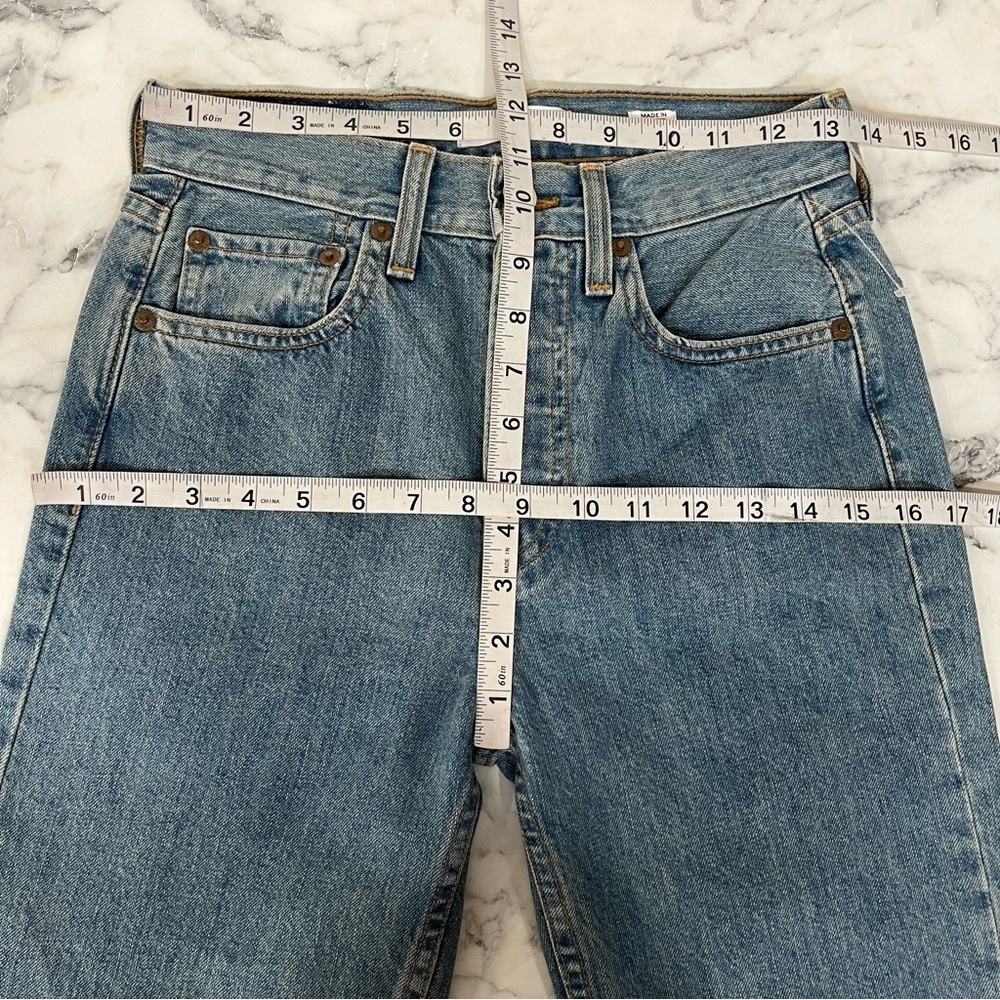 RE/DONE Originals High Rise Ankle Zip Jeans in 90's Wash 180-3WHRZ Size 25 - Picture 13 of 14
